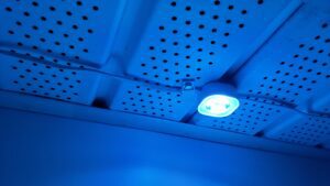 Govee Lights screwed to soffit